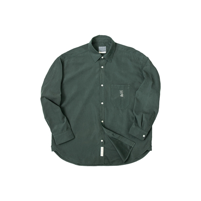 ATGM长袖美式复古桃皮绒刺绣衬衫