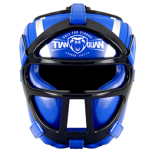 拳击头盔散打护头面罩护头套儿童搏击横梁成人猴脸帽子跆拳道护具