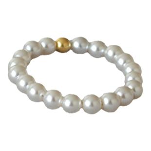 美国14K包金小金珠透亮仿施家小珍珠手作纤细秀气简约戒指食指戒