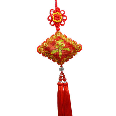 新款汽车内保平安吊饰十字绣