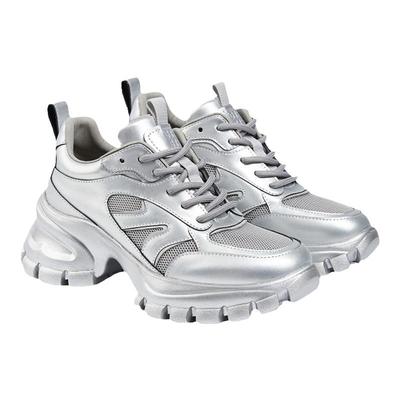 厚底增高鞋银色老爹鞋