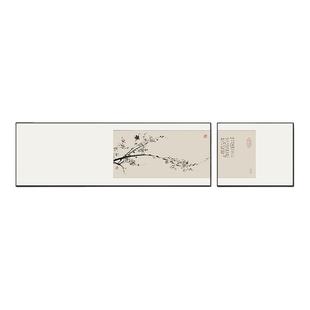 横版横幅长条组合装饰画民宿酒店床头挂画茶室茶楼中式背景墙壁画