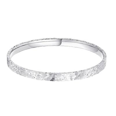 香港正生时尚女纯银碎冰冰手镯