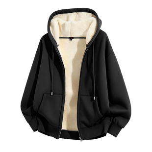 班尼路S&K系列男士羊驼绒连帽外套男加厚开衫卫衣男生休闲夹克LF