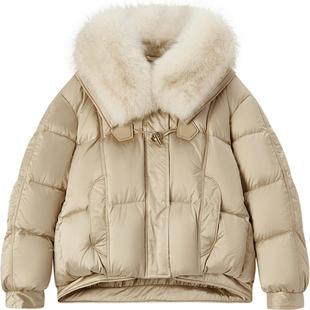 爱居兔国风羽绒服女冬季新款大毛领时尚羽绒服外套