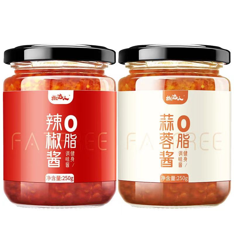 辣椒酱0脂肪无蔗糖0辣椒酱无油低脂酱汁胖子拌面酱农家泡椒轻食