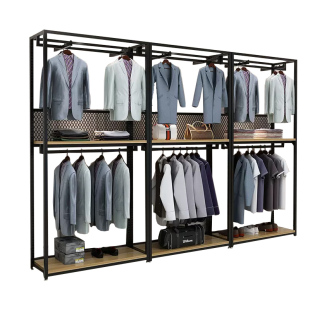 服装店展示架商场专用陈列架铁艺衣服裤子货架男装店落地式挂衣架