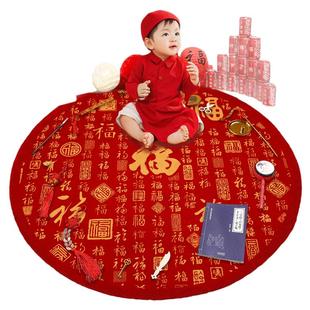 女宝宝百天布置装饰床上家里新生的婴儿满月宴仪式场景拍照道具