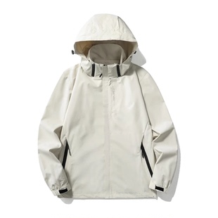 NASA户外防晒冲锋衣外套三合一防水防风薄款秋季黑色抓绒登山风衣