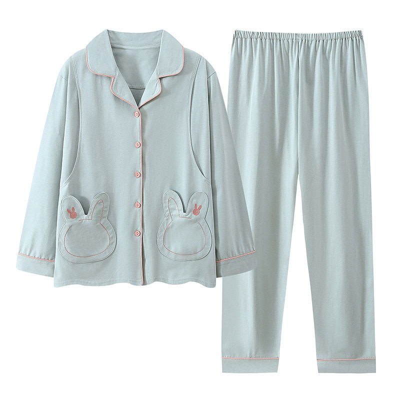 夏天月子服纯棉全棉吸汗产妇哺乳套装夏季孕妇睡衣孕期专用小个子