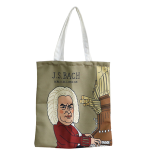 异集世界名人巴赫帆布包音乐家周边小众卡通头像弹钢琴单肩手提袋
