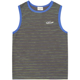 From Mars Colorful striped retro sleeveless vest handwritten