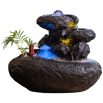 侘寂风桌面循环流水摆件招财装饰