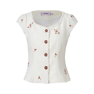 MAXRIENY精致日常感修身显瘦上衣气质女25夏季新款高级气质感女装