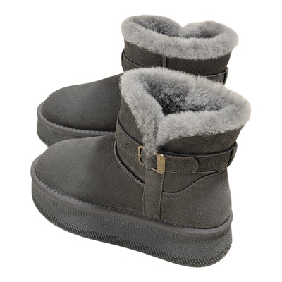 SNOWELF【7cm灰色厚底雪地靴女】