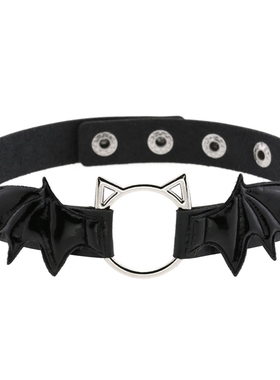 朋克choker颈链项圈猫头翅膀颈带