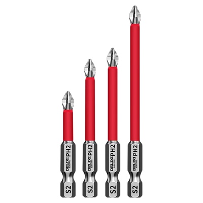 德力西电气强磁十字批头电动螺丝刀手电钻防滑高硬度加长披头套装