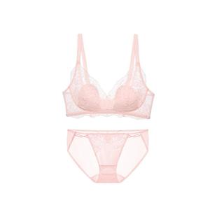 虞书欣同款ubras洛可可蕾丝兔耳杯大胸显小聚拢文胸内衣套装轻薄