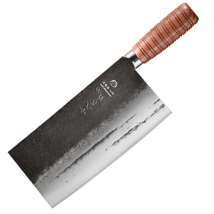 十八子作菜刀专业厨师 手工锻打斩切两用刀具商用主厨切片2号桑刀