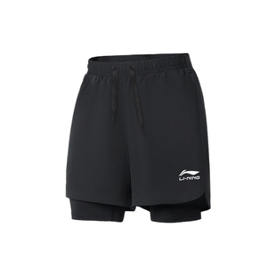李宁跑步短裤男夏季专业马拉松田径三分裤速干内衬裤子运动假两件