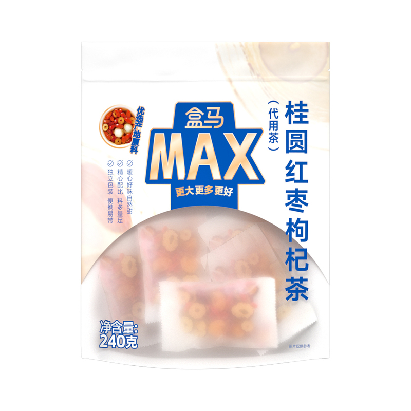 盒马MAX桂圆红枣枸杞茶240g女生泡水养生茶包独立小包装共20小袋