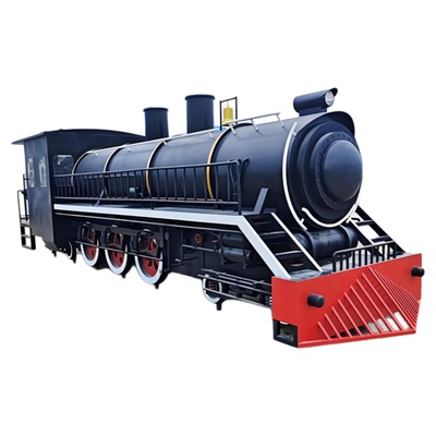 大型东风绿皮火车厢蒸汽火车头