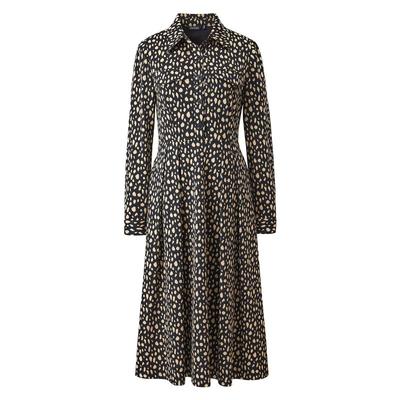 颜域波点衬衫领连衣裙