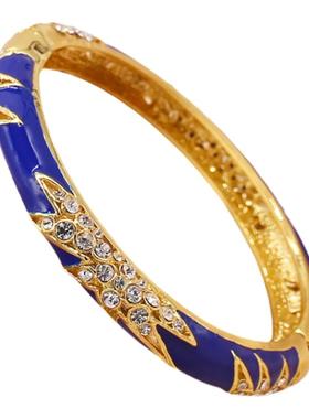 宫廷风女镀金景泰蓝手镯送礼物圆