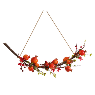 石榴仿真花入户门玄关挂饰装饰品客厅电视背景墙卧室新年装饰挂件
