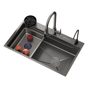 万和厨房不锈钢水槽大单槽洗菜台下盘家用洗菜池过滤防臭一体水槽