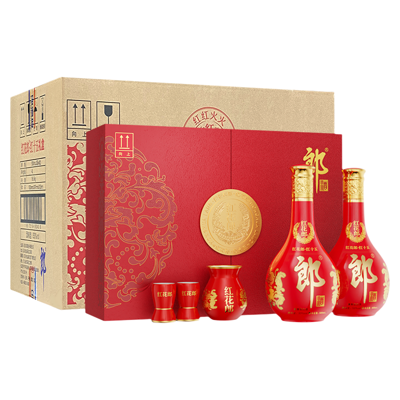 郎酒红花郎15酱香型53度4盒整箱