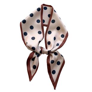 ins小丝巾女长款韩版波点装饰飘带发带细窄长条百搭领巾春秋围巾