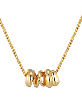 森吾复古厚金螺旋项链