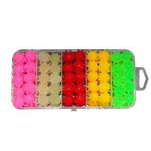 新款浮水刺球水雷50/100粒盒装tpr浮水软饵套装钓鱼浮球小地雷