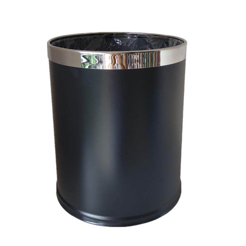 大号垃圾桶家用客厅创意双层圆形无盖北欧简约现代厨房专用不锈钢