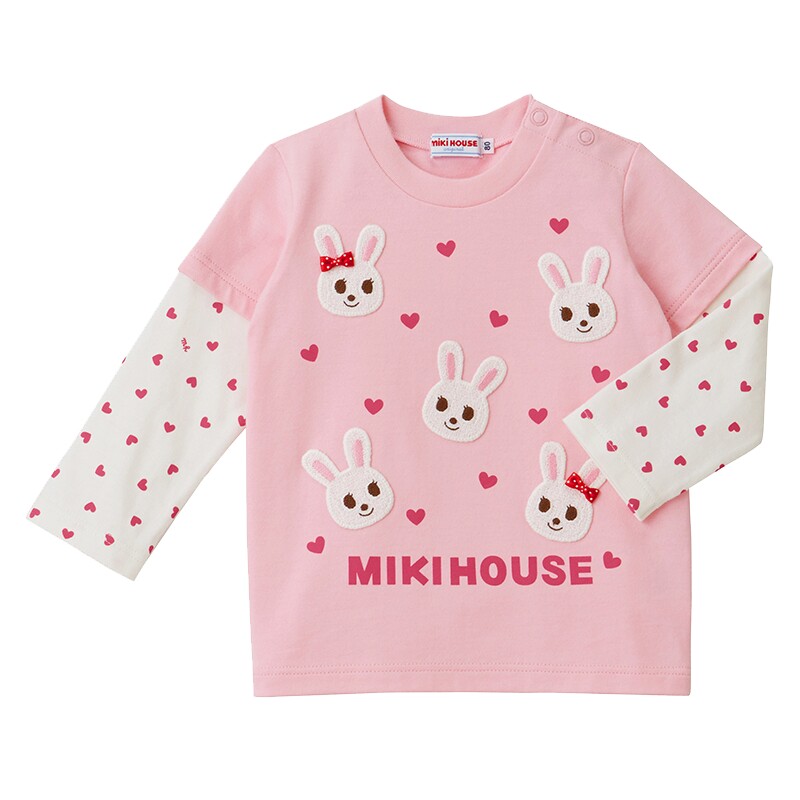 卡通刺绣长袖T恤mikihouse