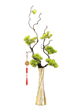 客厅细长高款花瓶摆件新中式插花绿植玄关电视柜高级感家居装饰品