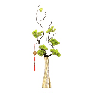客厅细长高款花瓶摆件新中式插花绿植玄关电视柜高级感家居装饰品