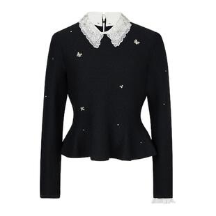 【绵羊毛】Koradior珂莱蒂尔商场同款2025冬新款精致刺绣针织衫女