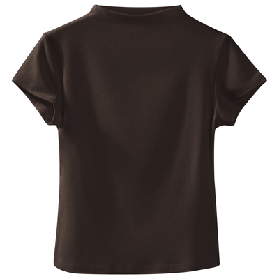 短袖t恤女内搭单件上衣半高领修身打底衫羊毛保暖内衣早秋衣外穿