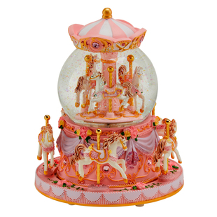 水晶球旋转木马音乐盒八音盒生日礼物女生10小女孩女儿童摆件新年