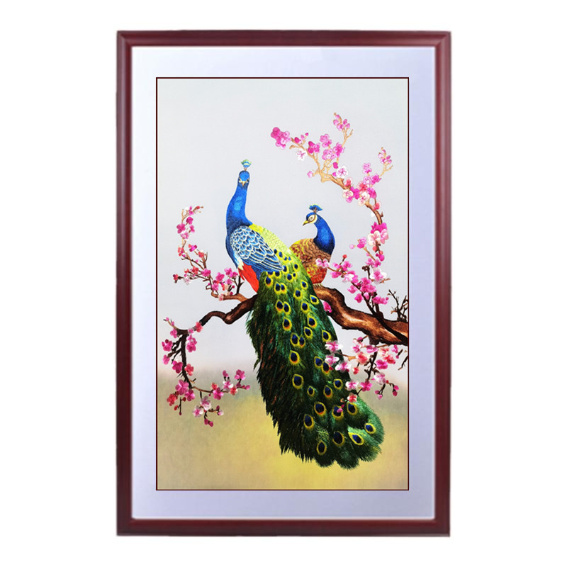 传承经典苏绣艺术客厅玄关刺绣画