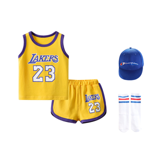 夏季男女宝宝背心套装纯棉小中童夏装儿童运动套装婴儿篮球服两件