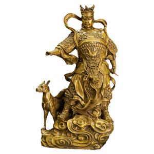二郎神铜像杨戬真君家居风水摆件