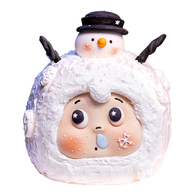 圣诞星星雪人巧克力蛋糕装饰摆件