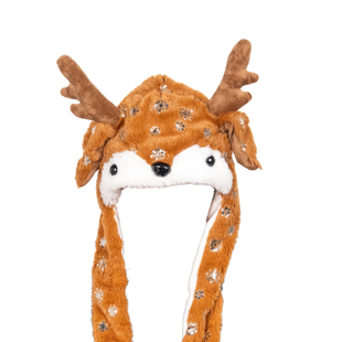 圣诞节可爱礼物耳朵会动装饰品圣诞老人驯鹿帽子派对头饰成人儿童