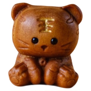 老山檀香木雕精雕刻小老虎diy项链吊坠挂件手作挂件