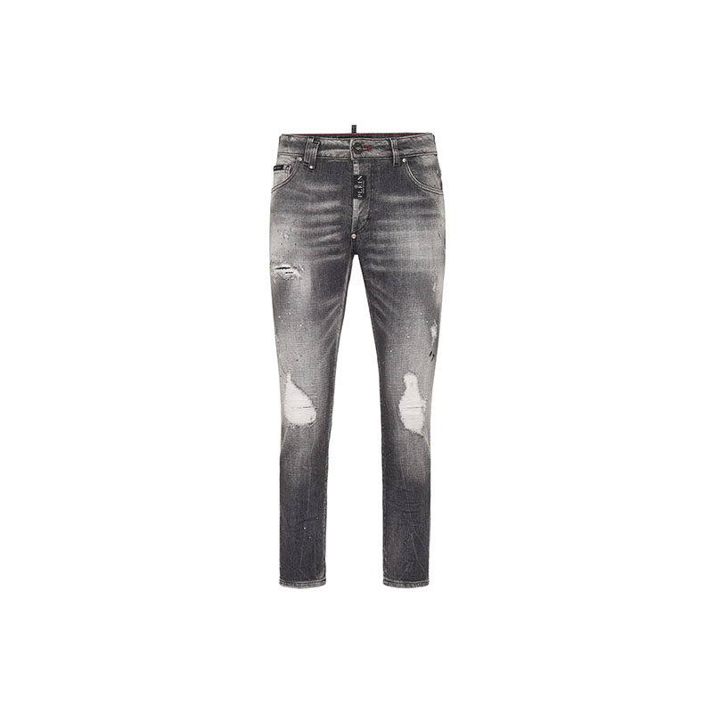 PHILIPP PLEIN 男士Skinny Fit破洞修身牛仔裤