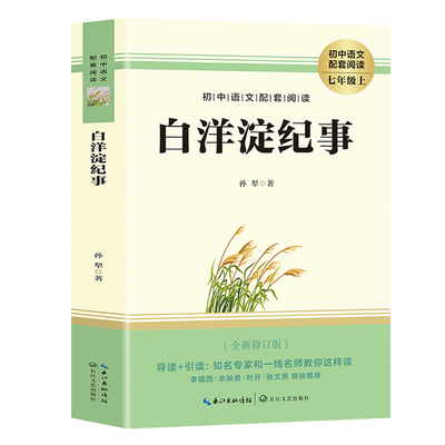 【赠考点】白洋淀纪事孙犁 七年级上册必读书课外阅读名著 朝花夕拾西游记湘行散记沈从文镜花缘完整版未删减7上非人民教育出版社