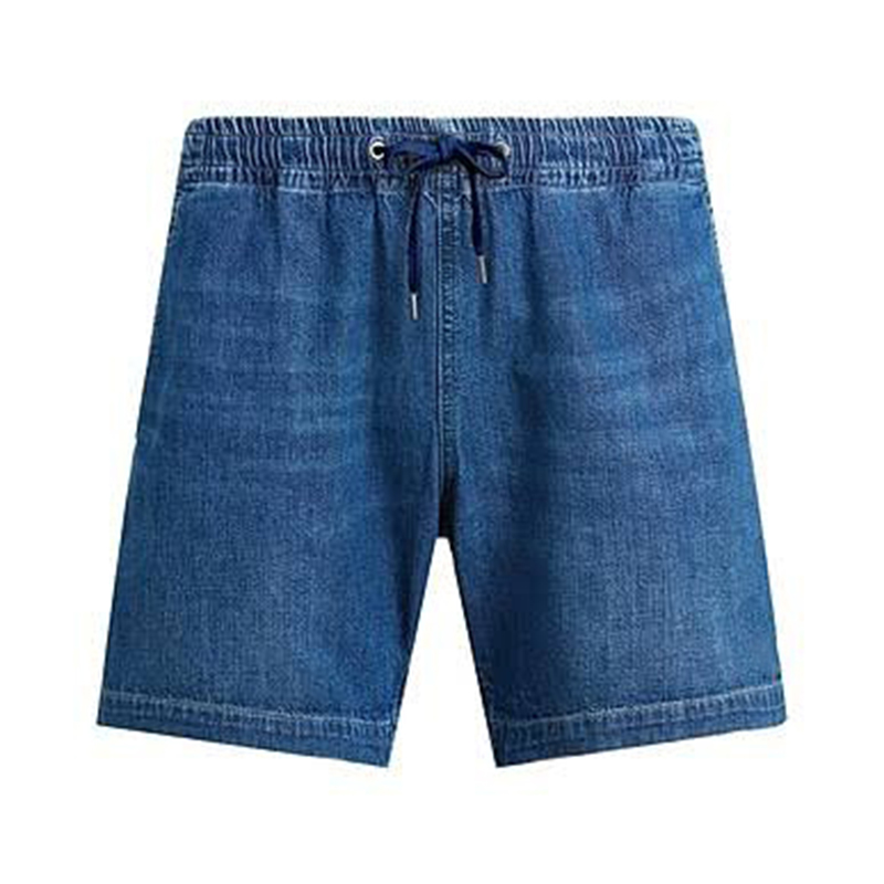 RL男女同款热裤中腰牛仔短裤夏季中腰denim单宁丹宁蓝染牛仔裤
